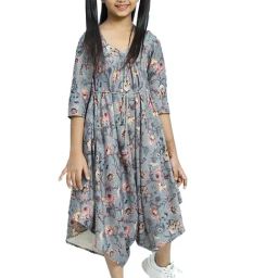 BIBA Girls Blue Printed Jumpsuit-image-86