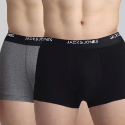 Jack & Jones Black & Grey Regular Fit Trunks - Pack Of 2-picture-45