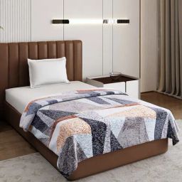 Monte Carlo Fuzzy Brown Polyester Printed 240 GSM Single Blanket-image-79