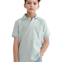 Rare Ones Boys Blue Cotton Blend Solid Polo T-Shirt-picture-25