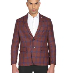 Arrow Rust Regular Fit Checks Blazer-6