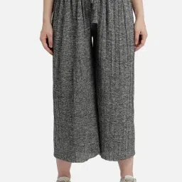 Aditi Wasan Dark Grey Regular Fit Mid Rise Cropped Palazzos-picture-13