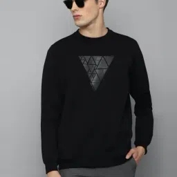 Louis Philippe Black Cotton Regular Fit Printed Sweatshirt-picture-10