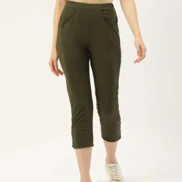 BRINNS Olive Mid Rise Cropped Capris-image-95