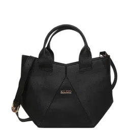 KLEIO Black Solid Medium Handbag-24