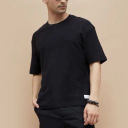 Code By Lifestyle Black Loose Fit T-Shirt-image-14