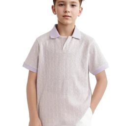 Rare Ones Boys Purple Cotton Blend Solid Polo T-Shirt-image-74