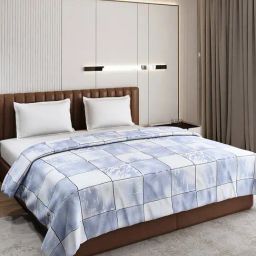 Monte Carlo Mellow Grey Polyester Printed 190 GSM Double Blanket-11