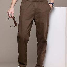 The Roadster Life Co. Men Relaxed Fit Pure Cotton Trousers-image-87