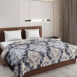 Monte Carlo Mellow Grey Polyester Printed 190 GSM Double Blanket-image-30
