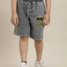 Kidsville Batman Printed Regular Fit Grey Shorts For Boys-image-82