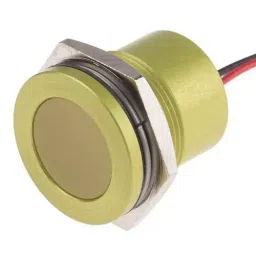 RS PRO Yellow Panel Mount Indicator 12 V, Mounting Hole Size 22 mm, Termination Type Lead Wires, IP Rating IP67, Model No 8987762-27