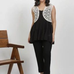 W Black Regular Fit Top With Shrug-picture-30