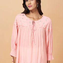 Marigold Lane Pink Embroidered Top-26