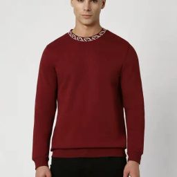 Van Heusen Maroon Slim Fit Sweatshirt-image-80