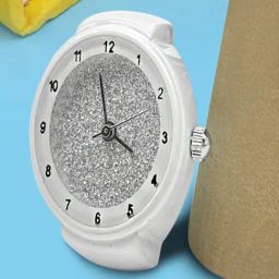 Peora White Analog Watch Style Stretchable Casual Ring-image-58