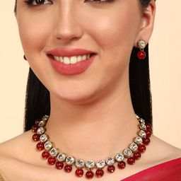 Dhivara Copper-Plated Kundan Stone-Studded Jewellery Set-image-93