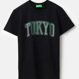 United Colors of Benetton Girls Black Cotton Printed T-Shirt-picture-33