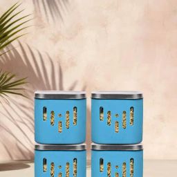 Glasafe 'O' Grip Tranquil Teal Borosilicate Containers - Set of 4 (600ml)-47