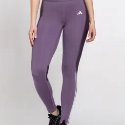 adidas Purple Striped Sports Tights-image-72