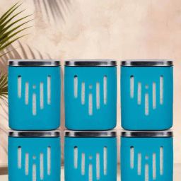 Glasafe 'O' Grip Tranquil Teal Borosilicate Containers - Set of 6 (900ml)-image-22