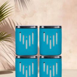Glasafe 'O' Grip Tranquil Teal Borosilicate Containers - Set of 4 (900ml)-32