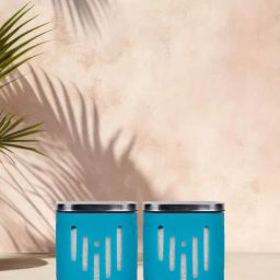 Glasafe 'O' Grip Tranquil Teal Borosilicate Containers - Set of 2 (900ml)-35