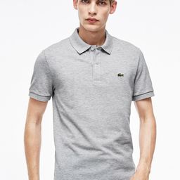 Lacoste Grey Melange Slim Fit Petit Pique Polo-image-1