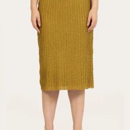 Office & You Green Striped A-Line Skirts-picture-17