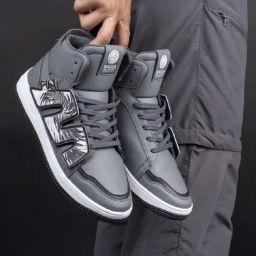 Bacca Bucci Men's PATCH-PLAY Light Grey Ankle High Sneakers-image-23