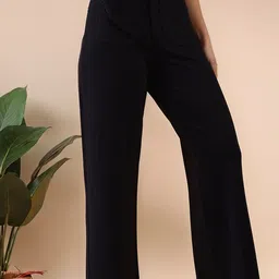 Mast & Harbour Women High-Rise Easy Wash Trousers-picture-9