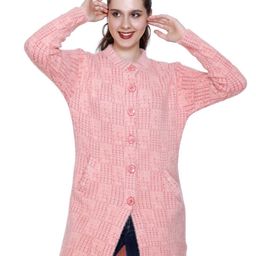 Chatanya Women Self Design Round Neck Longline Cardigan-image-95