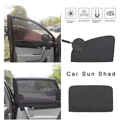 Auto Pearl Dicky Cotton Plug-in Half Sun Shades Z Black Compatible For Hyundai I20 Type 1, HalfCurtainDicky_I20Type1 (Set of 4) image 2