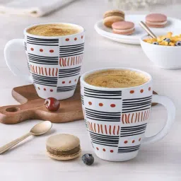 Larah by Borosil White Ceramic Tea & Coffee Mug - Set of 2 400ml-image-84