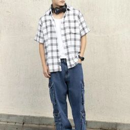 Hubberholme Men Cotton Short Sleeves Oversized Checked Shirt 1-image-26