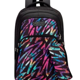 LAVIE SPORT Black Printed Large Backpack With Pouch-12