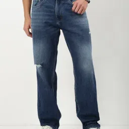 showoffff Showoff Blue Straight Fit Distressed Jeans-picture-13