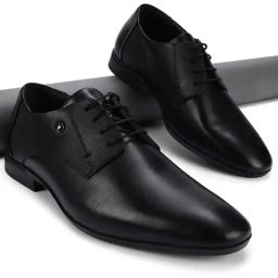 Van Heusen Men's Black Derby Shoes-image-6