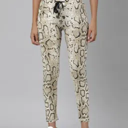 SHOWOFF Olive Printed Mid Rise Trackpants-image-44