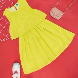 YU by Pantaloons Kids Green Self Pattern Dress-image-63