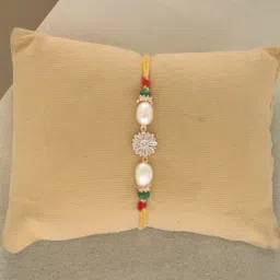 Sri Jagdamba Pearls Enchanting Elegance Pearl Rakhi for Brother-image-20