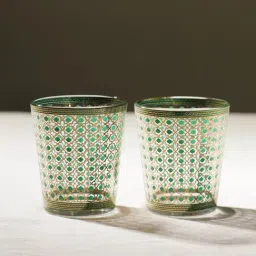 Pure Home and Living Green Glass Printed Tumblers-picture-31