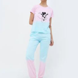 Ginger by Lifestyle Sky Blue & Pink Cotton Printed T-Shirt Joggers Set-image-22