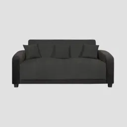 Febonic Charcoal Grey Neem Wood Alex 3 Seater Sofa-image-75