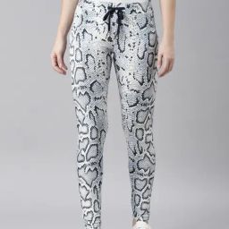 showoffff SHOWOFF Blue Printed Mid Rise Trackpants-picture-39