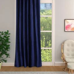 Romee Blue Polyester Self Curtains and Sheers-image-22
