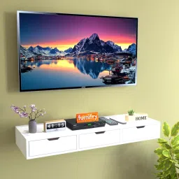 Furnifry 24x8 x4.5 Inches White Wood Wall Mounted Décor Rack-picture-38