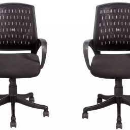 Da URBAN Boom 03 Mid Back Mesh Revolving Chair with Wheels (Black) (2 Pc)-picture-24