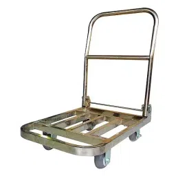 BIGAPPLE Mettalic 48x72 cm Foldable Grid Type Platform Trolley with 150 Kg Capacity-image-3
