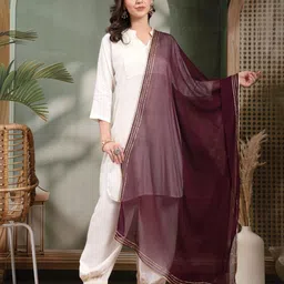 Clora Creation Gotta Patti Chiffon Dupatta-1